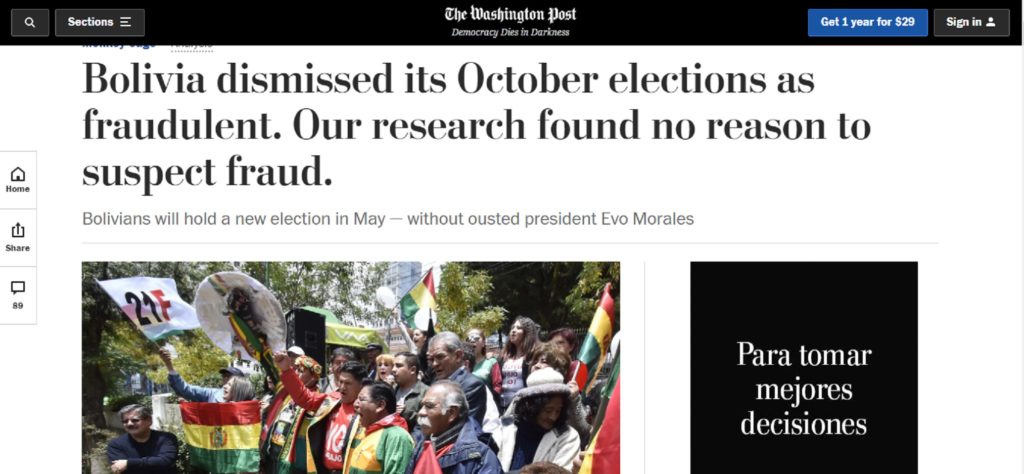 #VTanálisis: Hegemón comunicacional reconoció inexistencia de fraude electoral en Bolivia